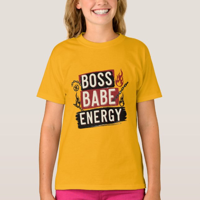 Just a Teen with Boss Babe Energy T-Shirt (Vorderseite)