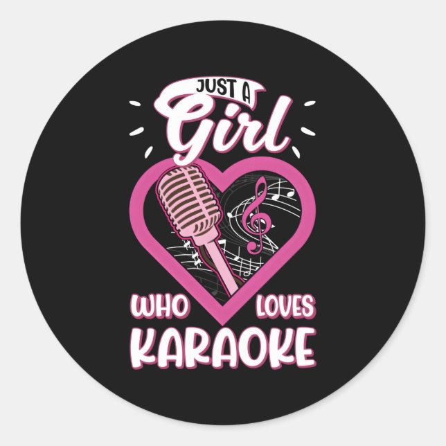 Just A Who Lieben Karaoke Runder Aufkleber (Vorderseite)