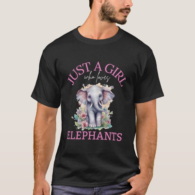 Just A Who Loves Elephants T-Shirt (Vorderseite)