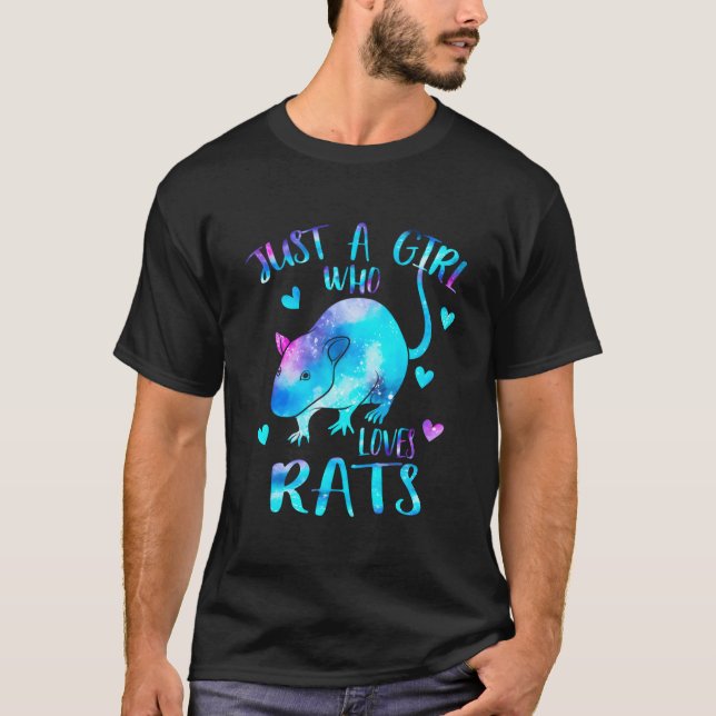 Just A Who Loves Rats Rat Galaxy Theme T-Shirt (Vorderseite)