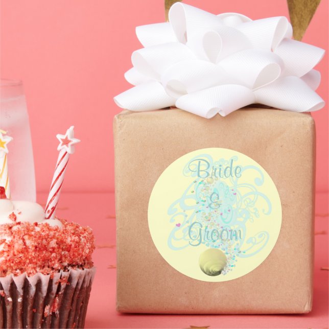 Just Beachy Wedding Runder Aufkleber (Party)