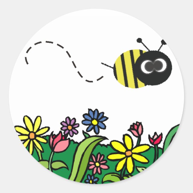 Just Bee Runder Aufkleber (Vorderseite)