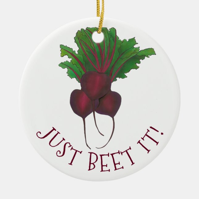 Just Beet (Beat) Es Funny Red Beets Garden Veggie Keramikornament (Vorne)