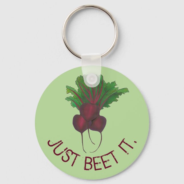 Just Beets It Red Beets Veggie Bunch Gardener Vega Schlüsselanhänger (Vorderseite)