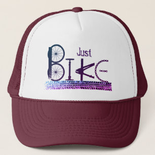 "Just Bike" Graffiti aus Fahrradteilen & Reißspure Truckerkappe