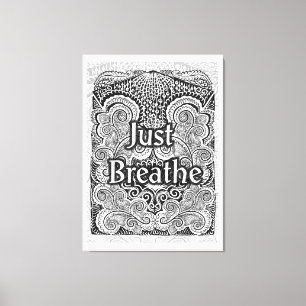 Just Breathe - Calming Mandala Inspiriert Leinwanddruck