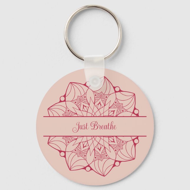 Just Breathe - Custom Mandala Schlüsselanhänger (Vorderseite)