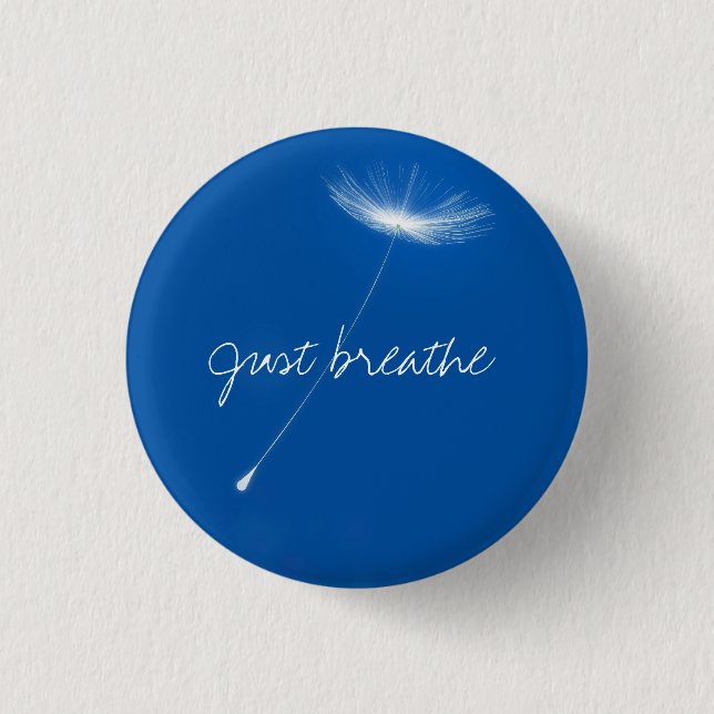 Just breathe - Dandelions floating Button (Vorderseite)