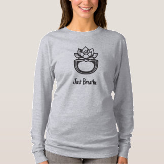 Just Breathe Minimalist Succulent Lotus Graphic |  T-Shirt