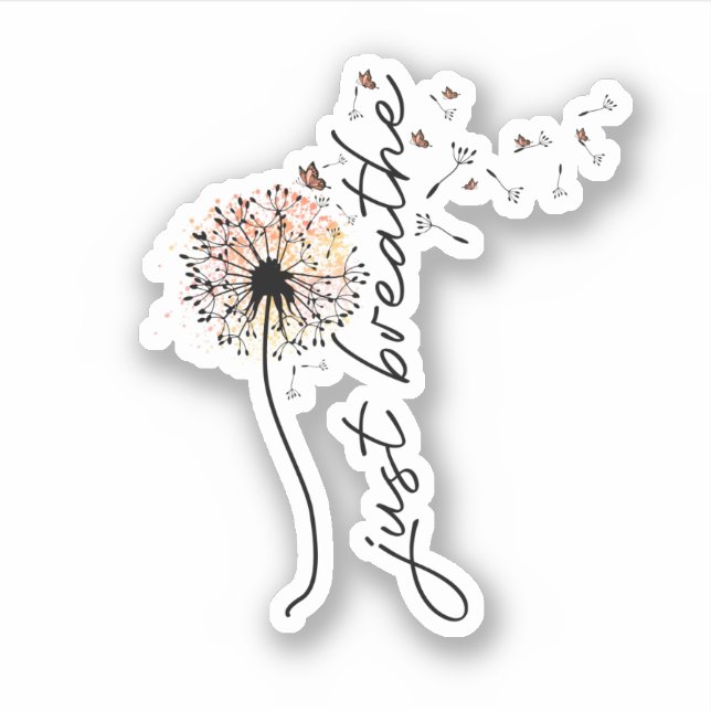 Just breathe sublimation aufkleber (Vorderseite)