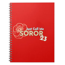 Just Call Me Soror 2023 Crimsom & Cream Notebook