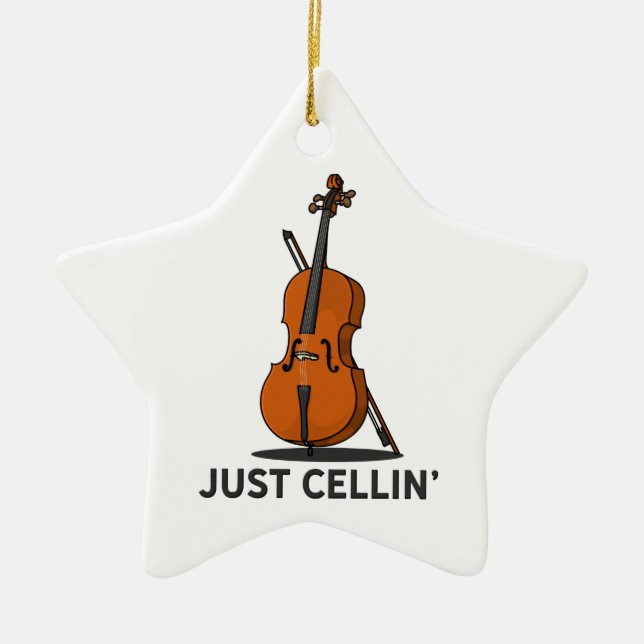 Just Cellin Cellist Performance Music Cello Keramik Ornament (Vorne)