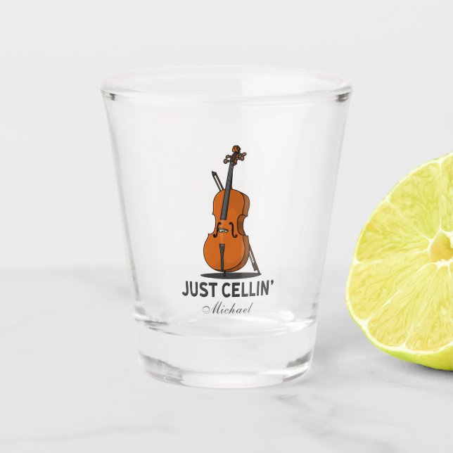 Just Cellin Cellist Performance Music Cello Schnapsglas (Vorderseite)