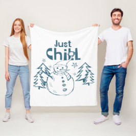 Just Chill Playful Christmas Fleecedecke