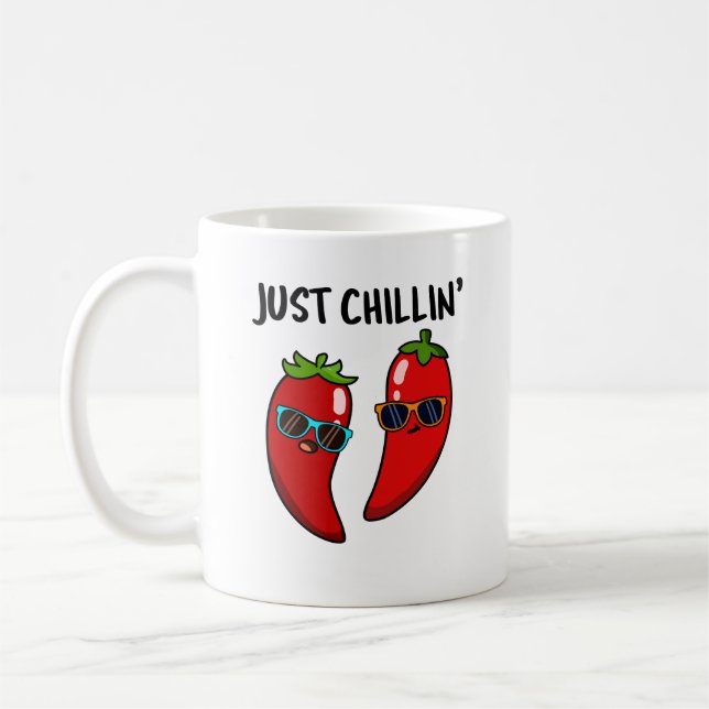 Just Chillin Funny Chili Paprikaschoten Puff Kaffeetasse (Links)