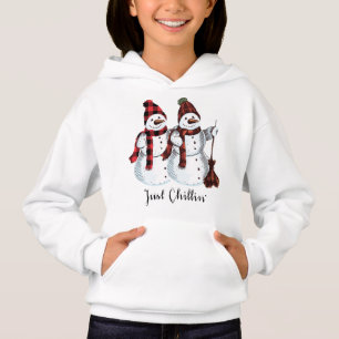 Just Chillin Twins Snowman Funny Chirstmas Hoodie