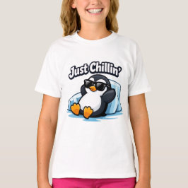 JUST CHILLING PINGUIN Throw Pillow T-Shirt