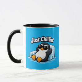 JUST CHILLING PINGUIN Throw Pillow Tasse