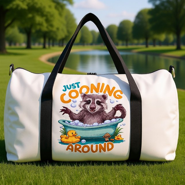 Just Cooning, Playful Raccoon Bath time Adventure Duffle Bag (Von Creator hochgeladen)