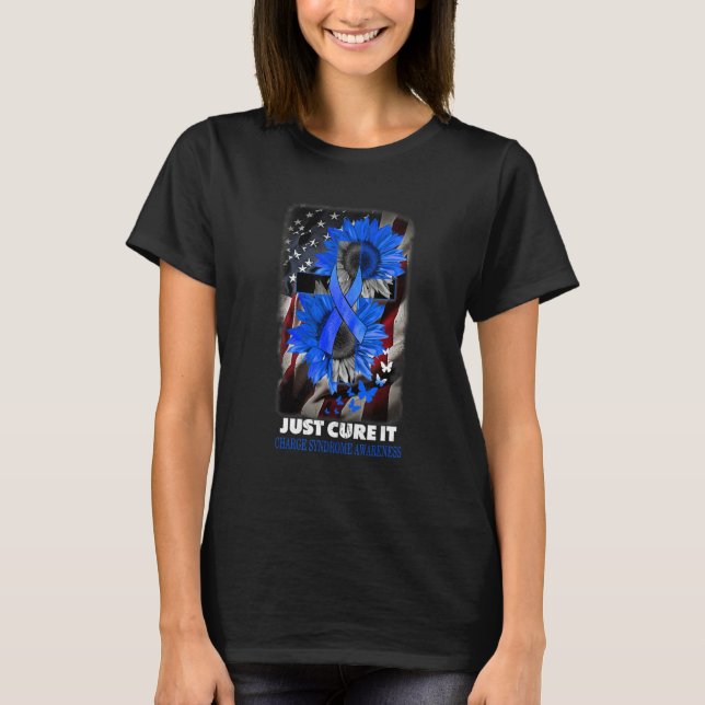 Just Cure It Charge Syndrome Awareness Sunflower T-Shirt (Vorderseite)