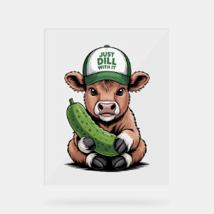 Just Dill mit It Cow , Funny Pickle Acrylschild