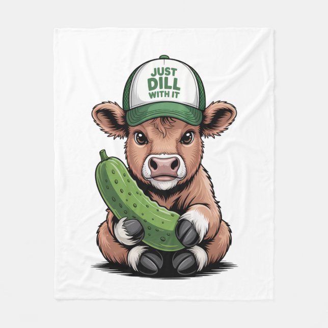 Just Dill mit It Cow , Funny Pickle Fleecedecke (Vorderseite)