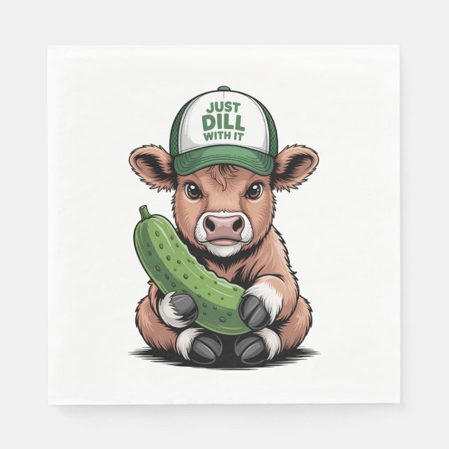Just Dill mit It Cow , Funny Pickle Serviette (Vorderseite)