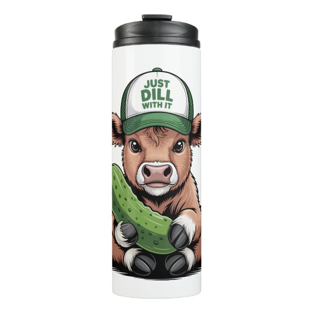 Just Dill mit It Cow , Funny Pickle Thermosbecher (Vorderseite)