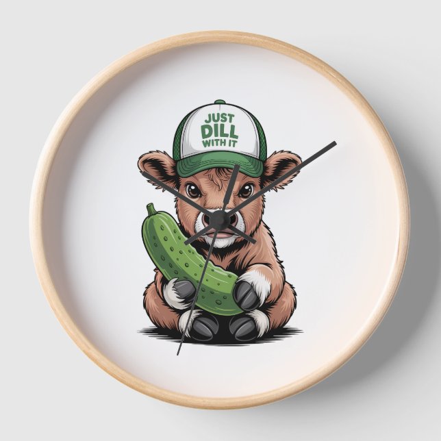 Just Dill mit It Cow , Funny Pickle Uhr (Vorderseite)