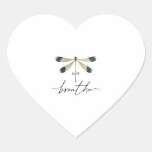 Just Dragonfly Breathe Insekt Yoga Meditation Nied Herz-Aufkleber