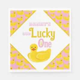 Just Ducky Lucky Einladung zum ersten Geburtstag Serviette