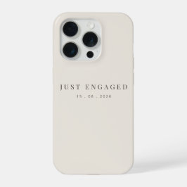Just Engaged Minimalist Typography Soft Beige iPhone 15 Pro Hülle