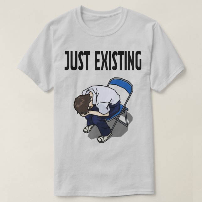 Just Existing Mood – White T-Shirt (Design vorne)
