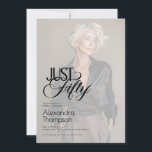 Just Fifty Photo 50th Birthday Party Einladung<br><div class="desc">Minimal Just Fifty photo overlay black text 50th birthday invitation designed for your milestone celebration. “Just Fifty” introduces a new, original concept: a clean, essential way to embrace and enjoy your fiftieth birthday. A minimal design that invites you to pause, breathe, and celebrate. Just. Your moment. Fifty. The typography features...</div>
