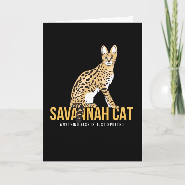 Just Gepunktet Savannah Cat Kitten Karte (Vorderseite)