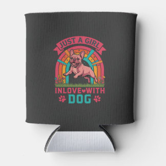 Just Girl Inlove Dog French Bulldog Rainbow Paws Dosenkühler