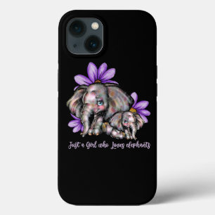 Just Girl Who Liebe Elefanten Blume Tierrezision Case-Mate iPhone Hülle