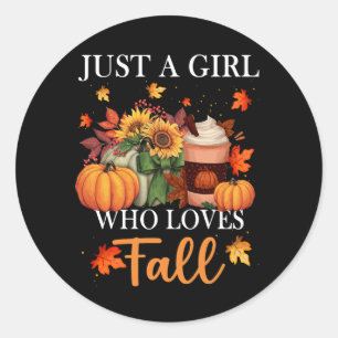 Just Girl Who Lieben Fall Saison Pumpkin Gewürzlea Runder Aufkleber