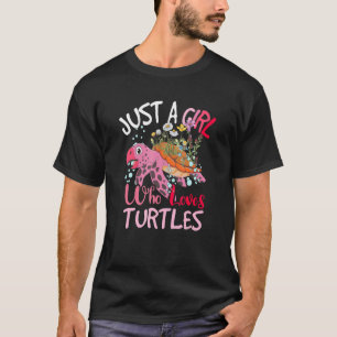 Just Girl Who Lieben Schildkröten Pink Turtle T-Shirt