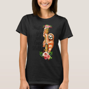 Just Girl Who Lieben Sloths Floral T-Shirt