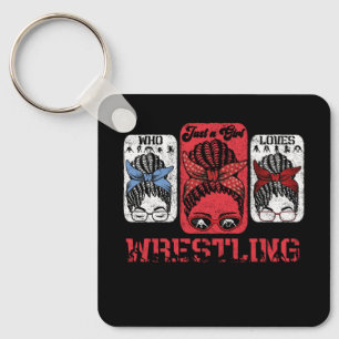 Just Girl Who Lieben Wrestling Wrestler Athlete Me Schlüsselanhänger