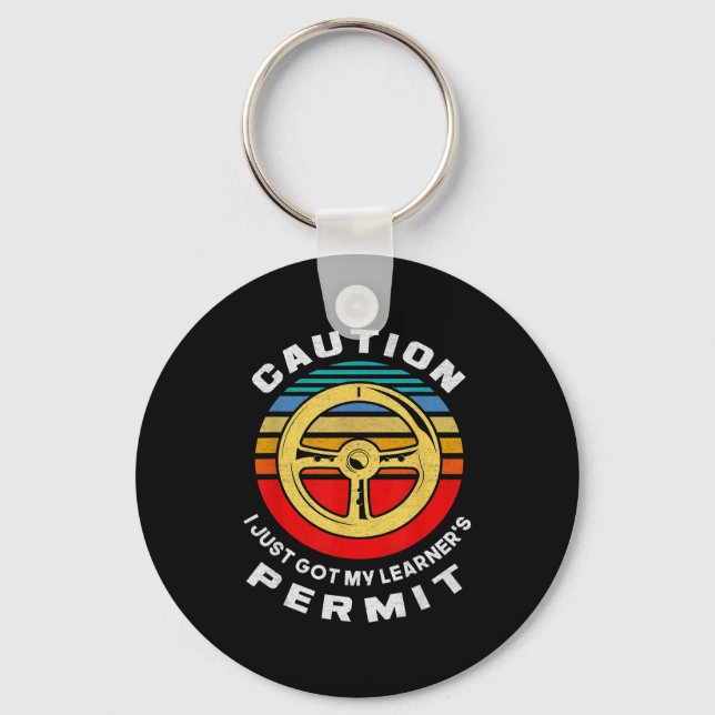 Just Got Learner's Permit Boys Girls Funny New Dri Schlüsselanhänger (Vorderseite)