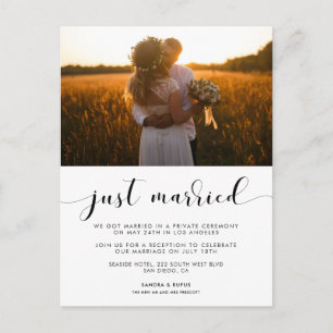 Just heiratete Elegant Foto Ankündigung Postkarte