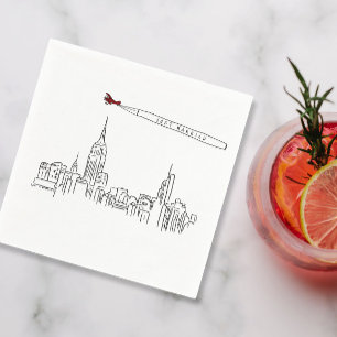 Just heiratete New York City Cocktail Serviette