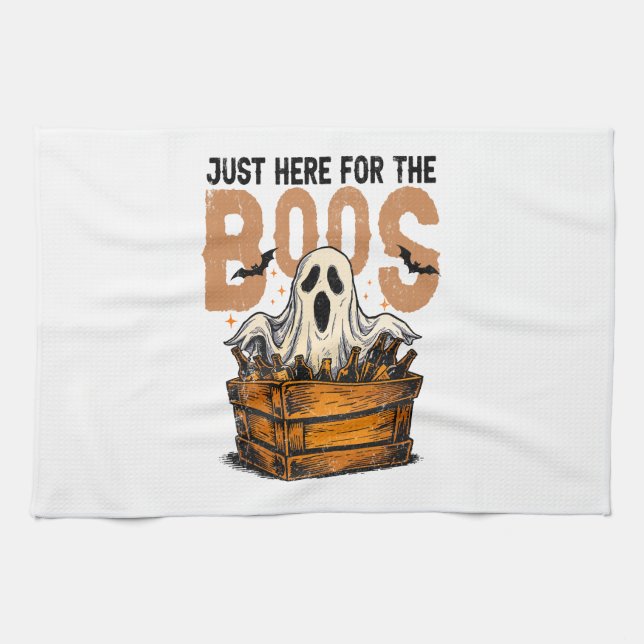 Just Here for the Boos Halloween Geschirrtuch (Horizontal)