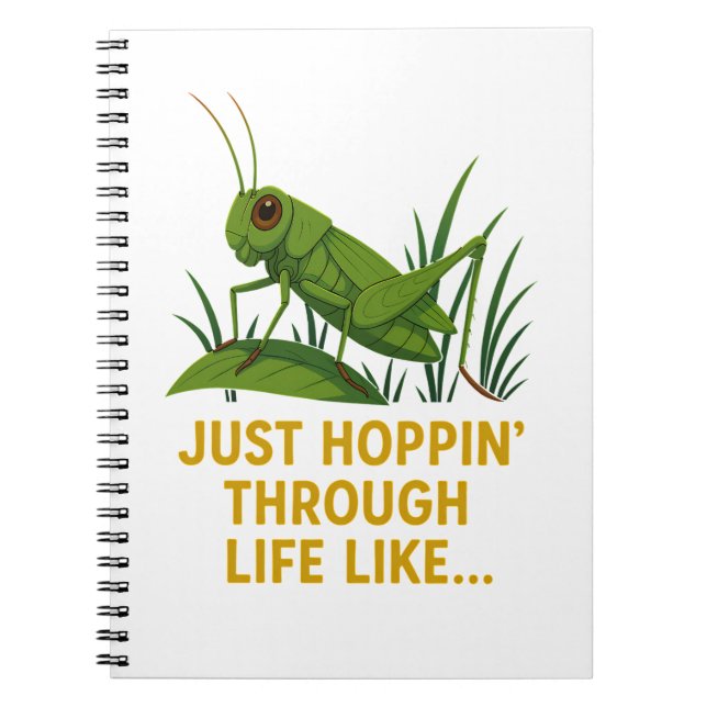 "Just Hoppin’ Funny Grasshopper Art" Notizblock (Vorderseite)