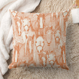 just horses orange half pearl kissen
