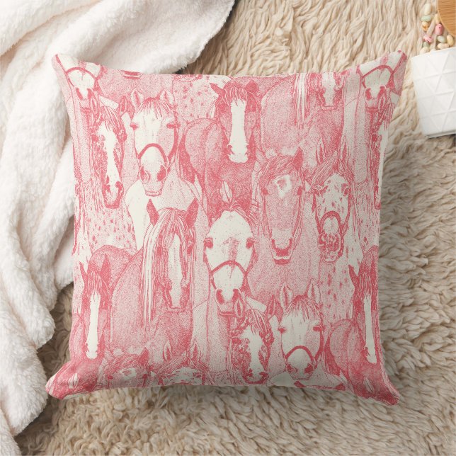 just horses rose pink half pearl kissen (Decke)