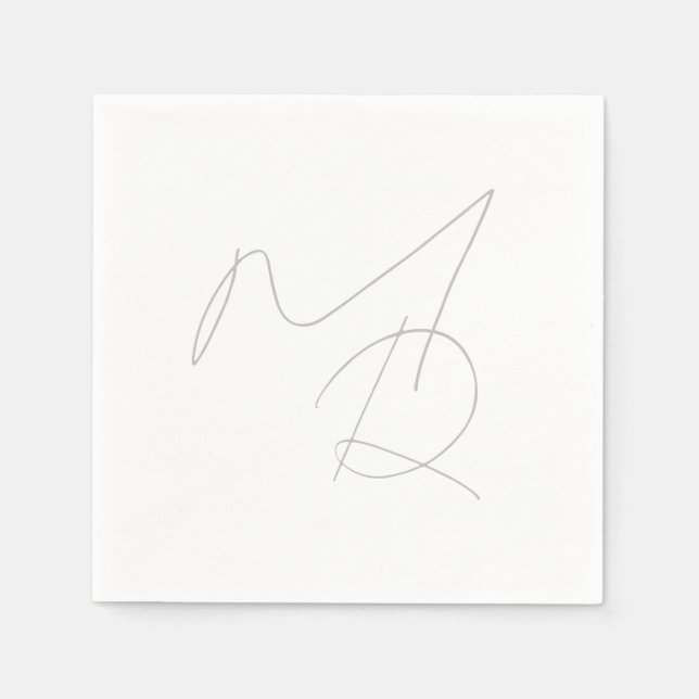 Just Initials... Simple Thin Monogram Serviette (Vorderseite)