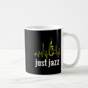 Just Jazz Cool Saxophone Heartbeat Music Kaffeetasse